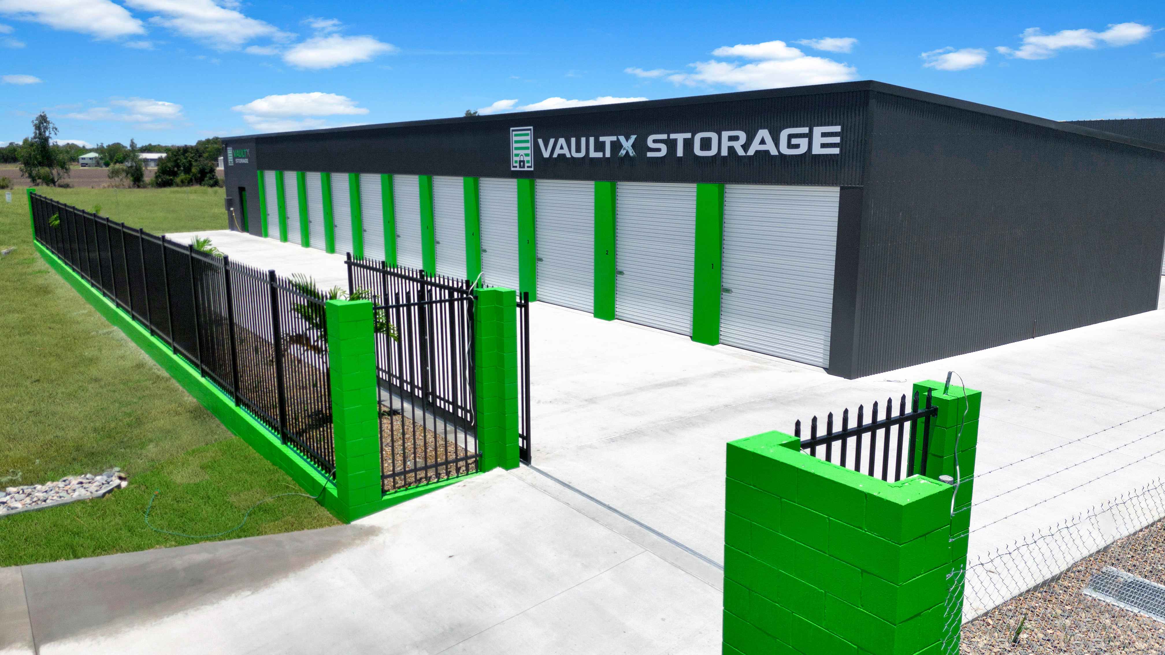 VaultX Storage is a purpose-built, high-security self-storage facility in Bowen, QLD. Built by Lowcock Builders.