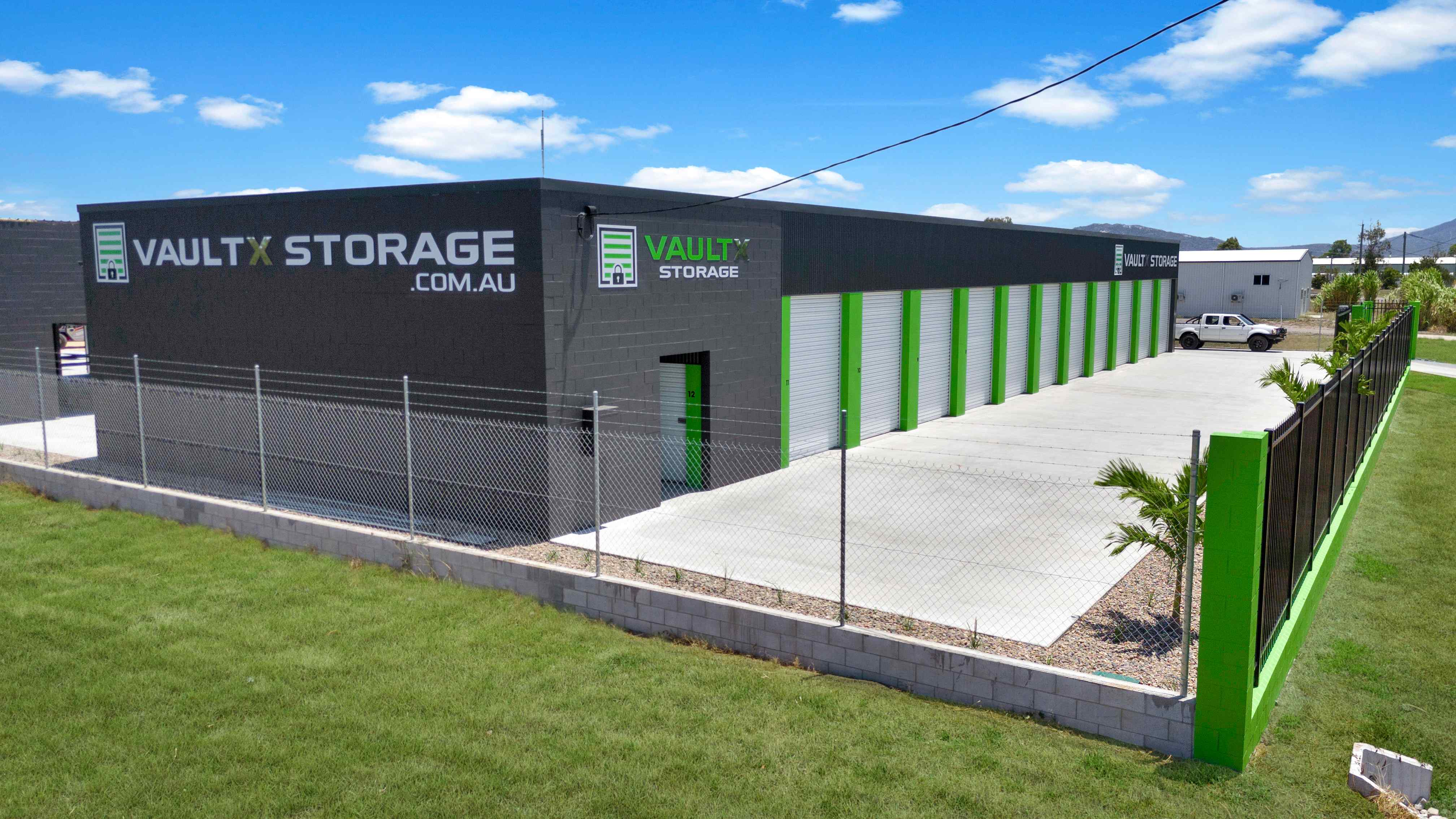 VaultX Storage is a purpose-built, high-security self-storage facility in Bowen, QLD. Built by Lowcock Builders.